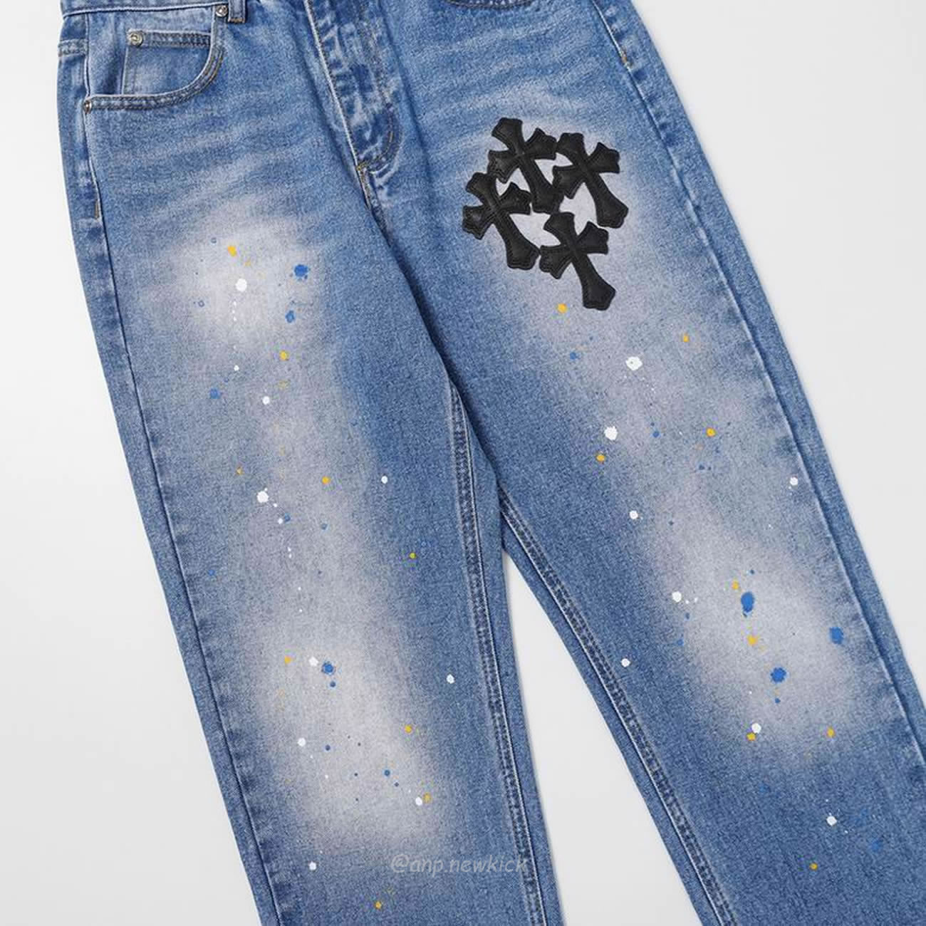 Chrome Hearts Blue Speckle Jeans Cross (3) - www.newkick.org